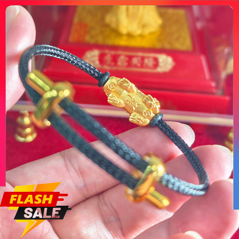 18k-gold Pixiu bracelet Lucky bracelet Complete the prayer ceremony alone. Fortune bracelet Amulet bracelet