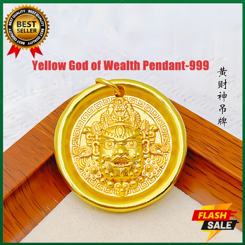 Yellow God of Wealth 18K Gold Pendant Amulet Pendant Complete the prayer ceremony for you alone to attract wealth, happiness, health and wealth