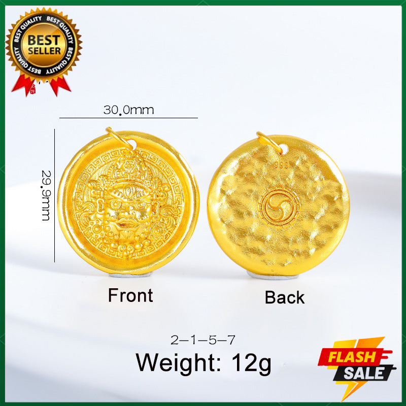 Yellow God of Wealth 18K Gold Pendant Amulet Pendant Complete the prayer ceremony for you alone to attract wealth, happiness, health and wealth