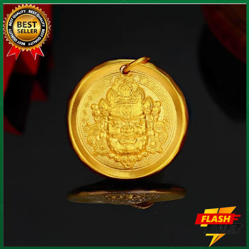 Yellow God of Wealth 18K Gold Pendant Amulet Pendant Complete the prayer ceremony for you alone to attract wealth, happiness, health and wealth