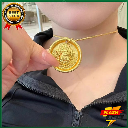 Yellow God of Wealth 18K Gold Pendant Amulet Pendant Complete the prayer ceremony for you alone to attract wealth, happiness, health and wealth