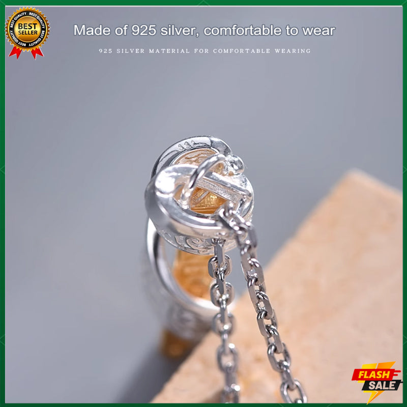 Tang grass pendant necklace men and women's light luxury clavicle chain pendant new style trendy men's all-match trendy brand personality S925 silver 18K gold pendant amulet pendant separate opening ceremony