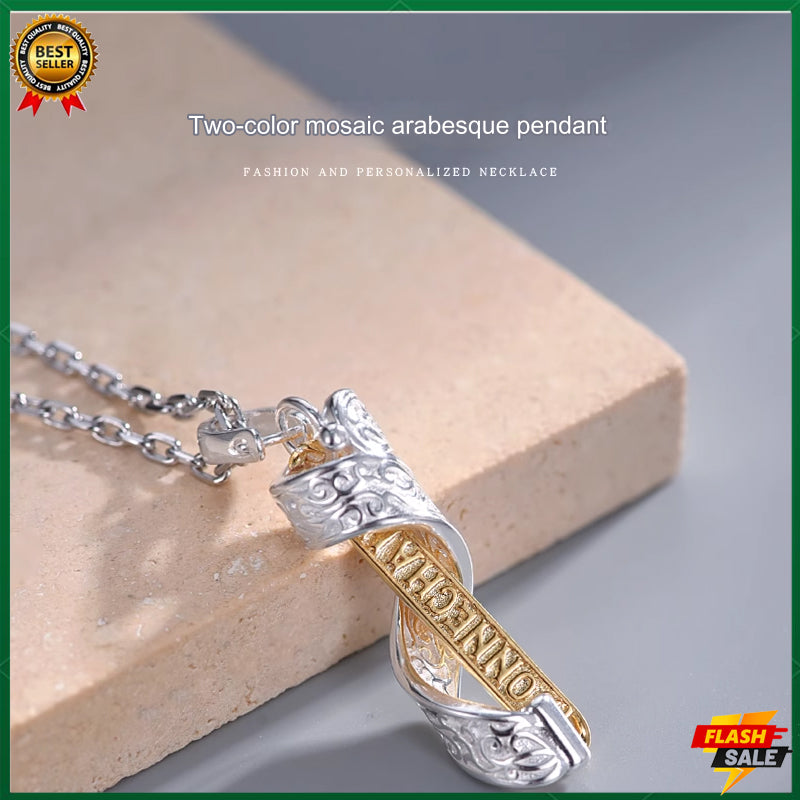 Tang grass pendant necklace men and women's light luxury clavicle chain pendant new style trendy men's all-match trendy brand personality S925 silver 18K gold pendant amulet pendant separate opening ceremony