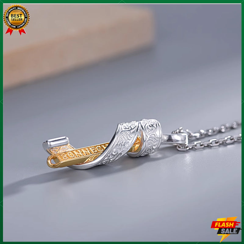 Tang grass pendant necklace men and women's light luxury clavicle chain pendant new style trendy men's all-match trendy brand personality S925 silver 18K gold pendant amulet pendant separate opening ceremony