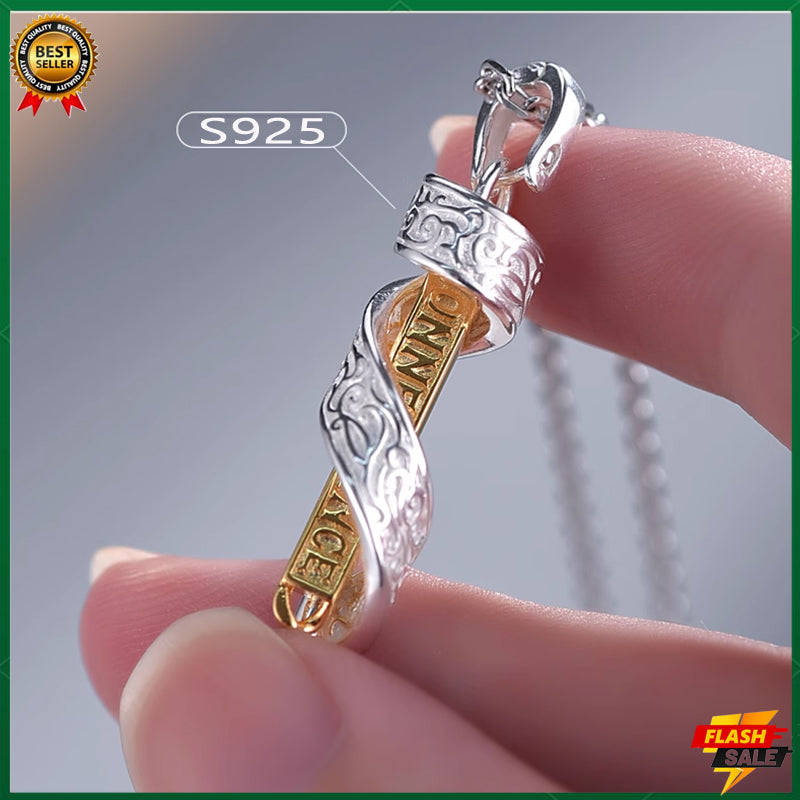 Tang grass pendant necklace men and women's light luxury clavicle chain pendant new style trendy men's all-match trendy brand personality S925 silver 18K gold pendant amulet pendant separate opening ceremony
