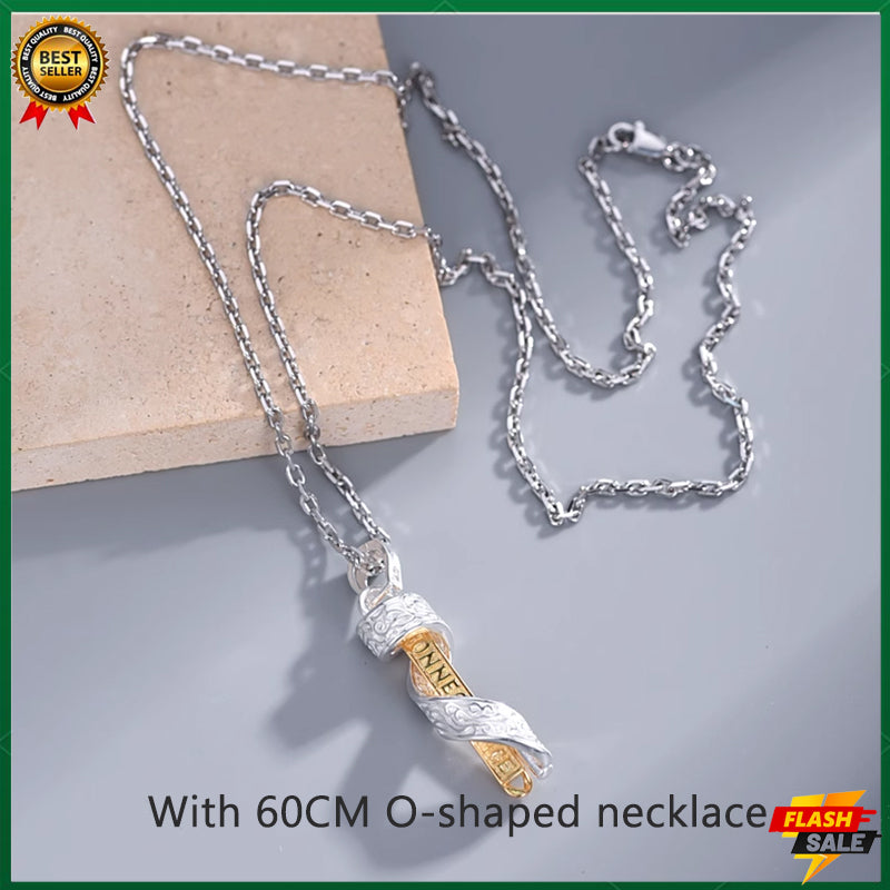 Tang grass pendant necklace men and women's light luxury clavicle chain pendant new style trendy men's all-match trendy brand personality S925 silver 18K gold pendant amulet pendant separate opening ceremony
