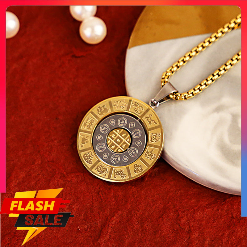 12S zodiac pendant amulet pendant can choose small shop 18K gold with 60CM gold pearl necklace