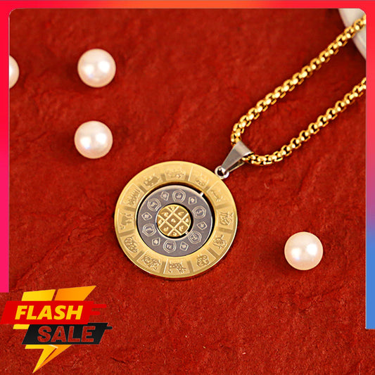 12S zodiac pendant amulet pendant can choose small shop 18K gold with 60CM gold pearl necklace