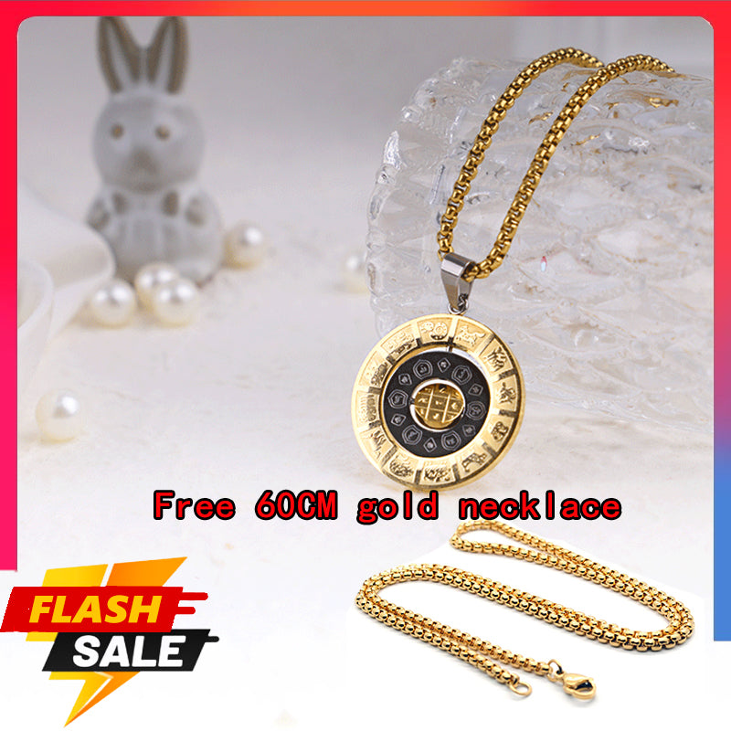 12S zodiac pendant amulet pendant can choose small shop 18K gold with 60CM gold pearl necklace