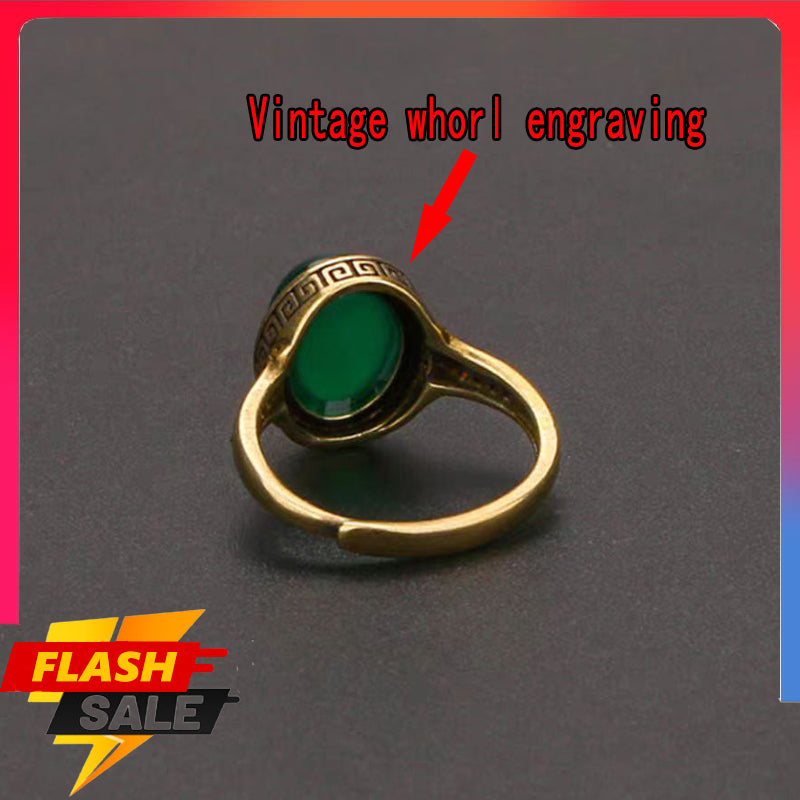 Natural Green Jade Gemstone Ring Women's Fashion Jewelry Jade Ring