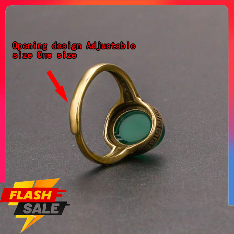 Natural Green Jade Gemstone Ring Women's Fashion Jewelry Jade Ring