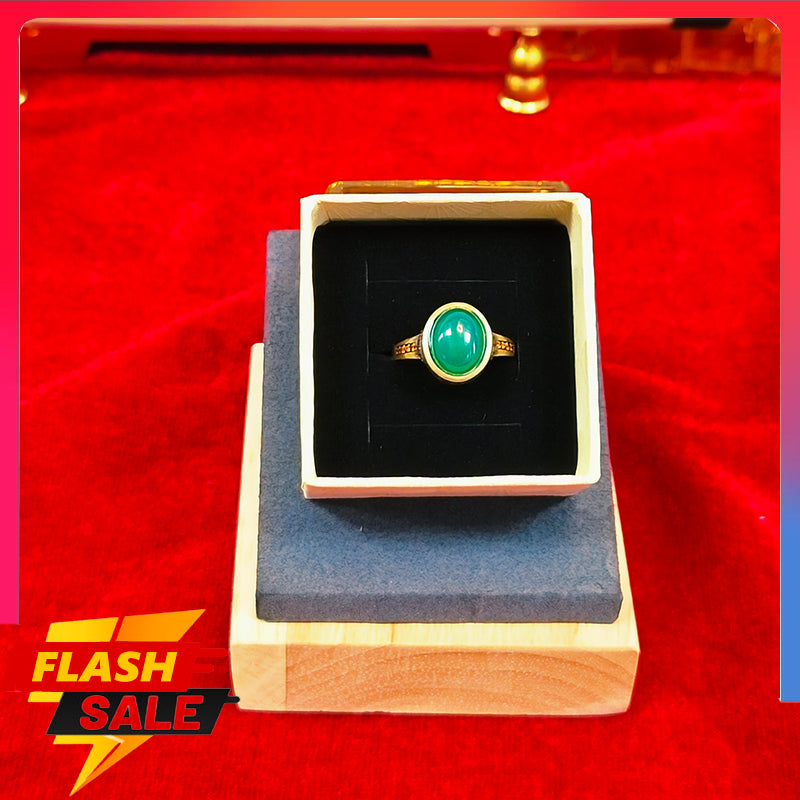 Natural Green Jade Gemstone Ring Women's Fashion Jewelry Jade Ring