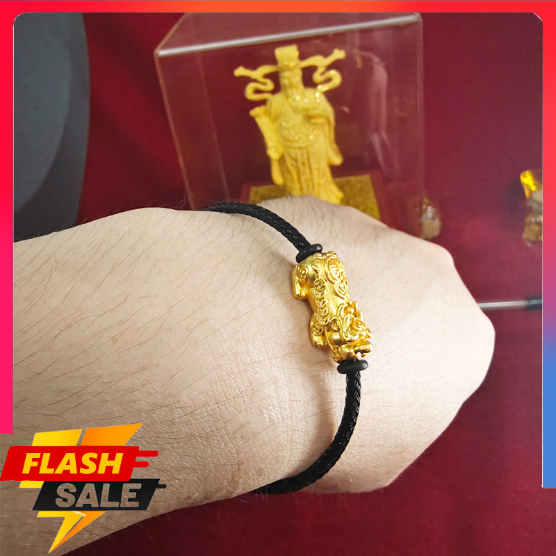 18k-gold Pixiu bracelet Lucky bracelet Complete the prayer ceremony alone. Fortune bracelet Amulet bracelet