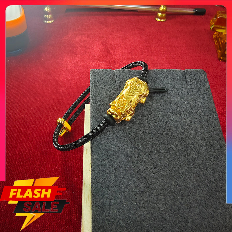 18k-gold Pixiu bracelet Lucky bracelet Complete the prayer ceremony alone. Fortune bracelet Amulet bracelet