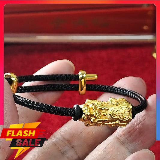 18k-gold Pixiu bracelet Lucky bracelet Complete the prayer ceremony alone. Fortune bracelet Amulet bracelet