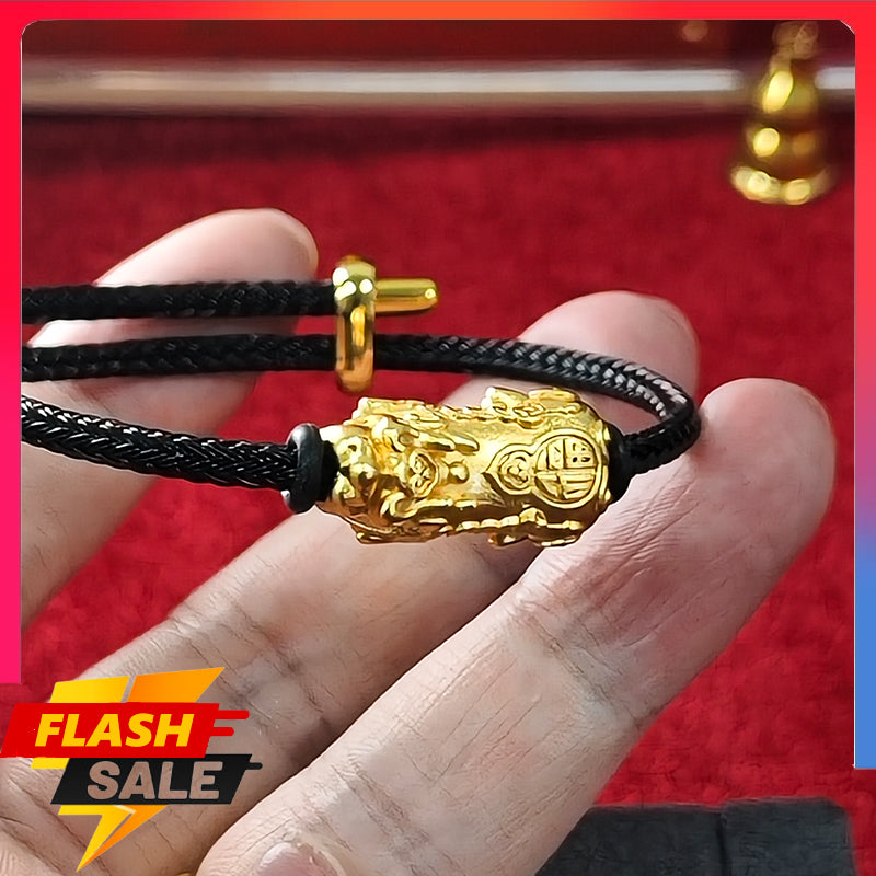 18k-gold Pixiu bracelet Lucky bracelet Complete the prayer ceremony alone. Fortune bracelet Amulet bracelet