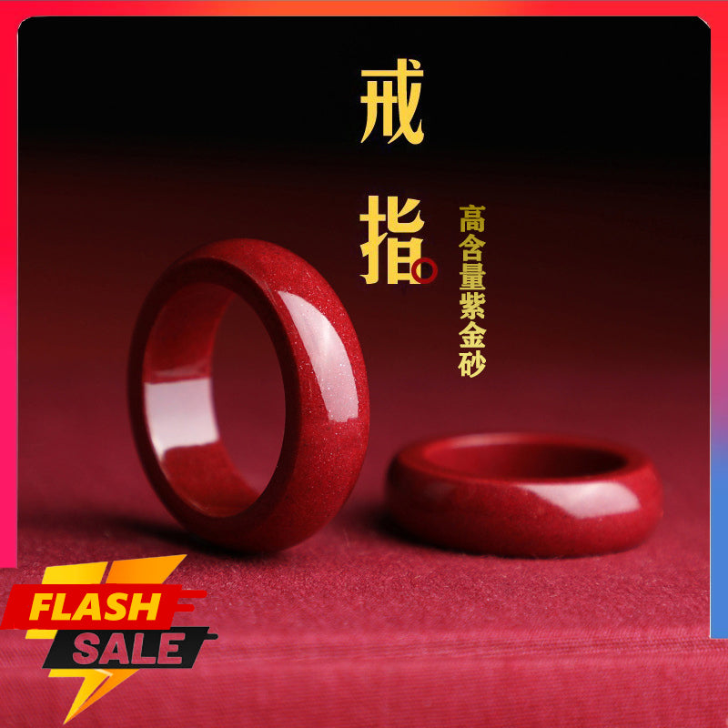 🥇Natural cinnabar ring, 99% cinnabar content, improves health, brings wealth, wards off evil spirits