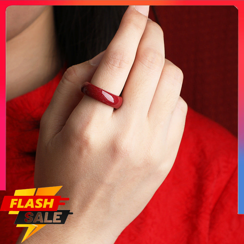 🥇Natural cinnabar ring, 99% cinnabar content, improves health, brings wealth, wards off evil spirits